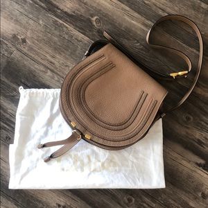 Chloe medium Marcie cross body bag in tan